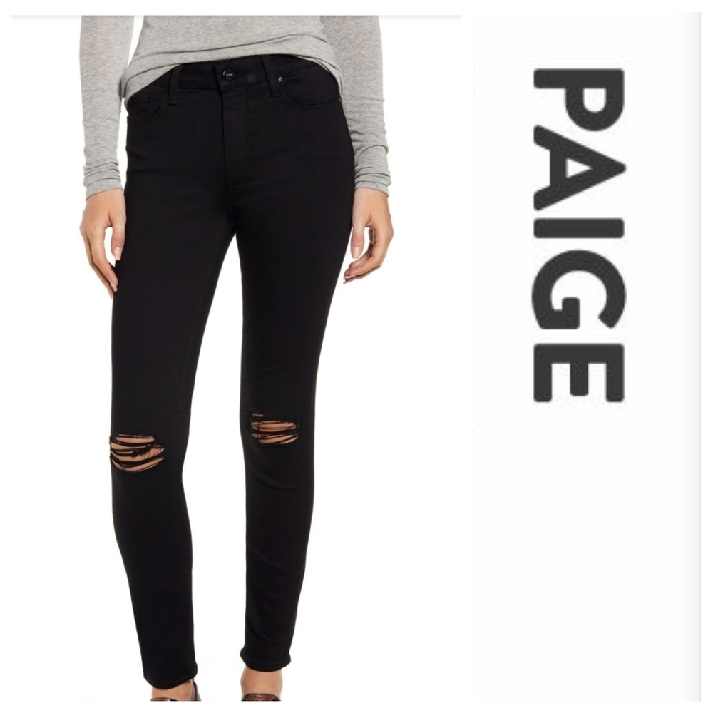 PAIGE Hoxton Ankle Blackbird Destructed Jeans